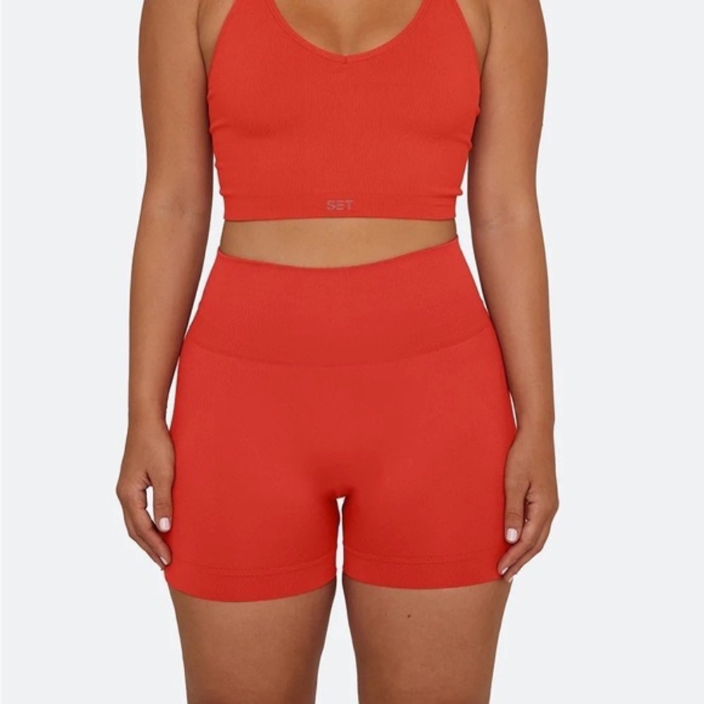 Set Active Sculptflex Biker Shorts in Guava